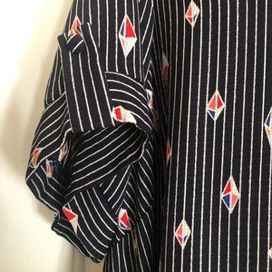 August Mist pinstripe popover top